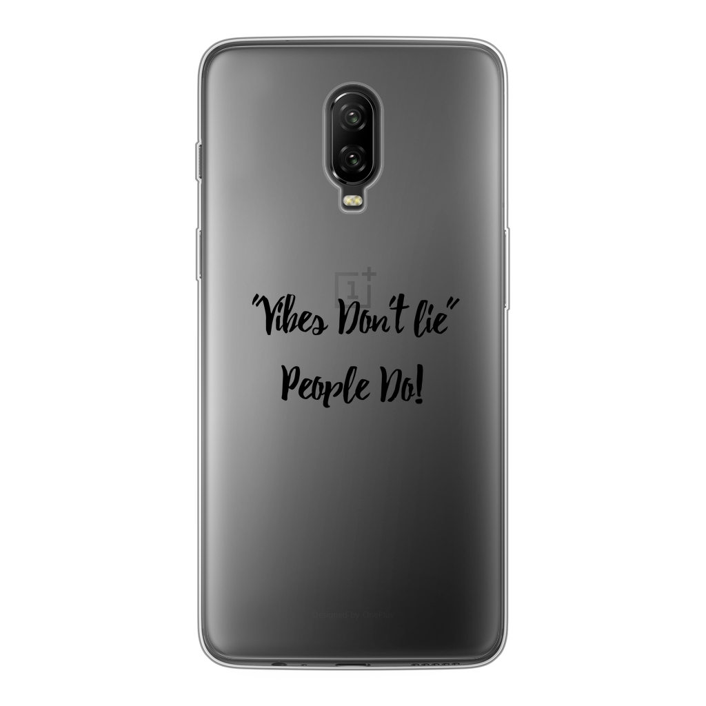 Vibes Don't Lie Back Printed Transparent Soft Phone Case - IAKAM