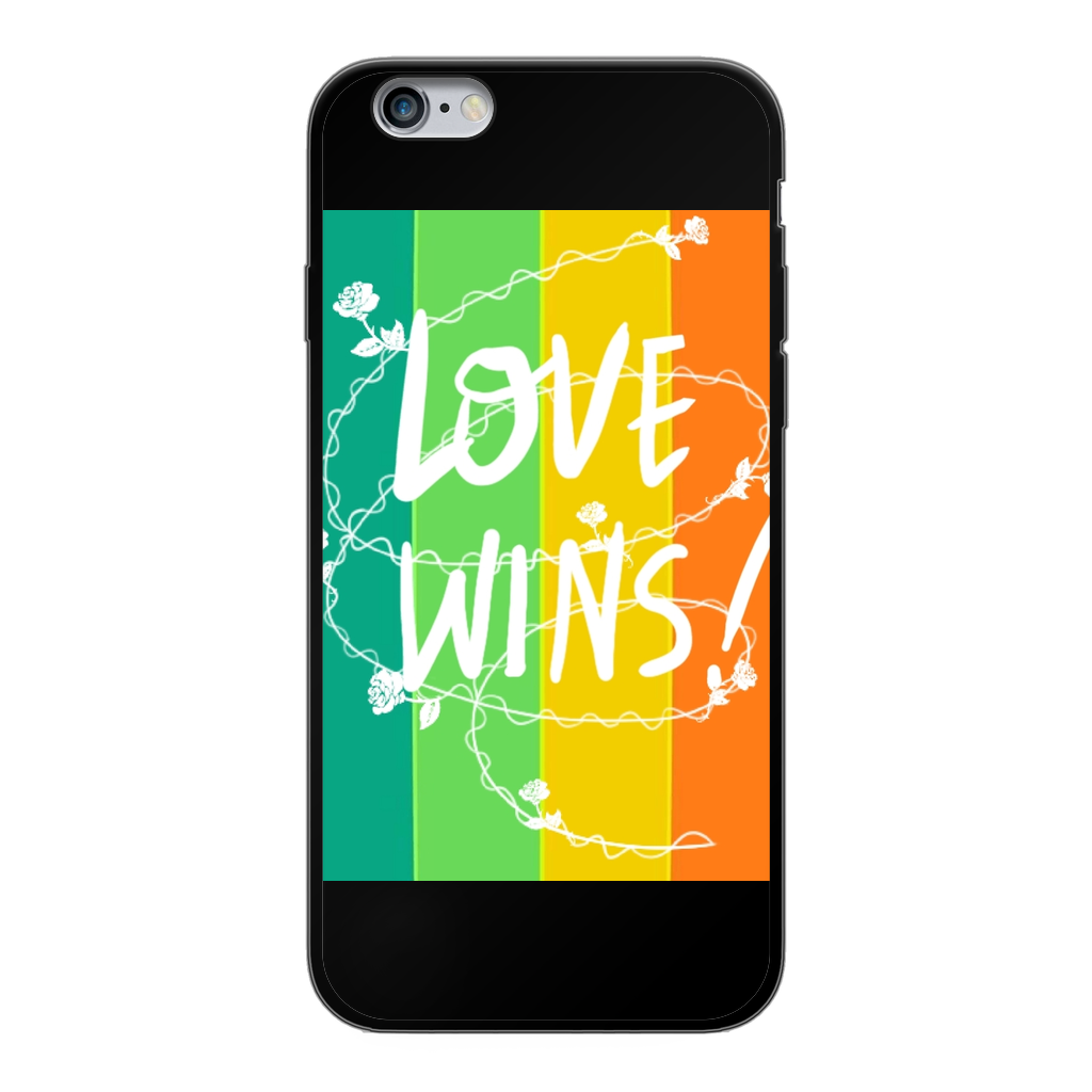Love Wins Back Printed Black Soft Phone Case - IAKAM