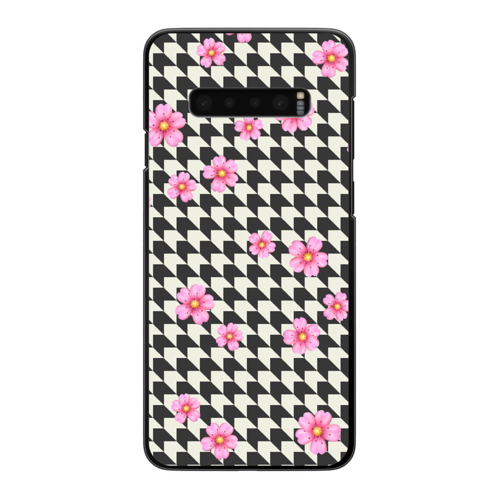 FLOWER PAT Back Printed Black Hard Phone Case - IAKAM