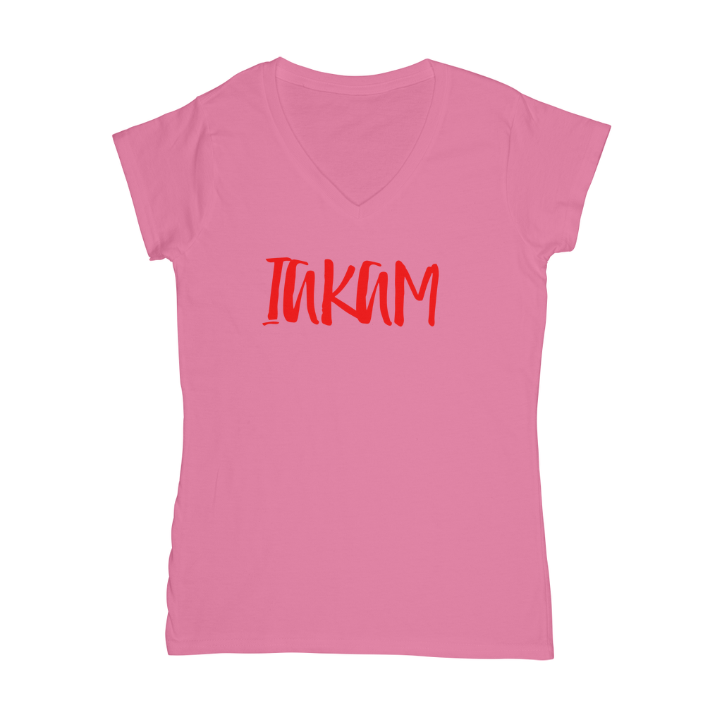 IAKAM Red Classic Women's V-Neck T-Shirt - IAKAM