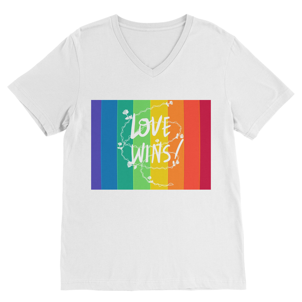 Love Wins Classic V-Neck T-Shirt - IAKAM