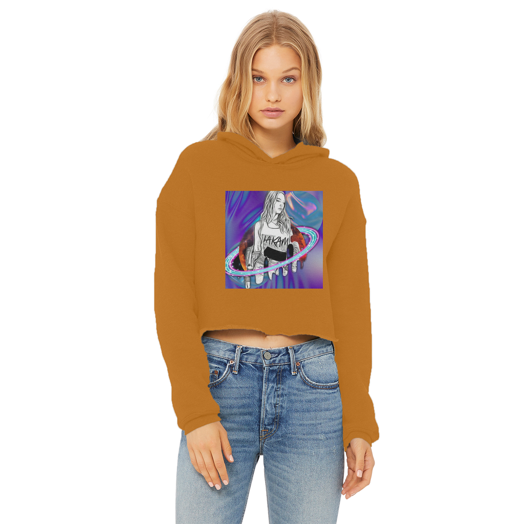 Outerspace3 Ladies Cropped Raw Edge Hoodie - IAKAM