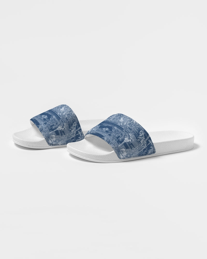 Blue Tiger Scene Men's Slide Sandal - IAKAM