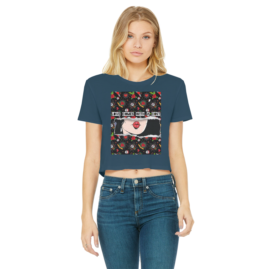 Love Cost Classic Women's Cropped Raw Edge T-Shirt - IAKAM