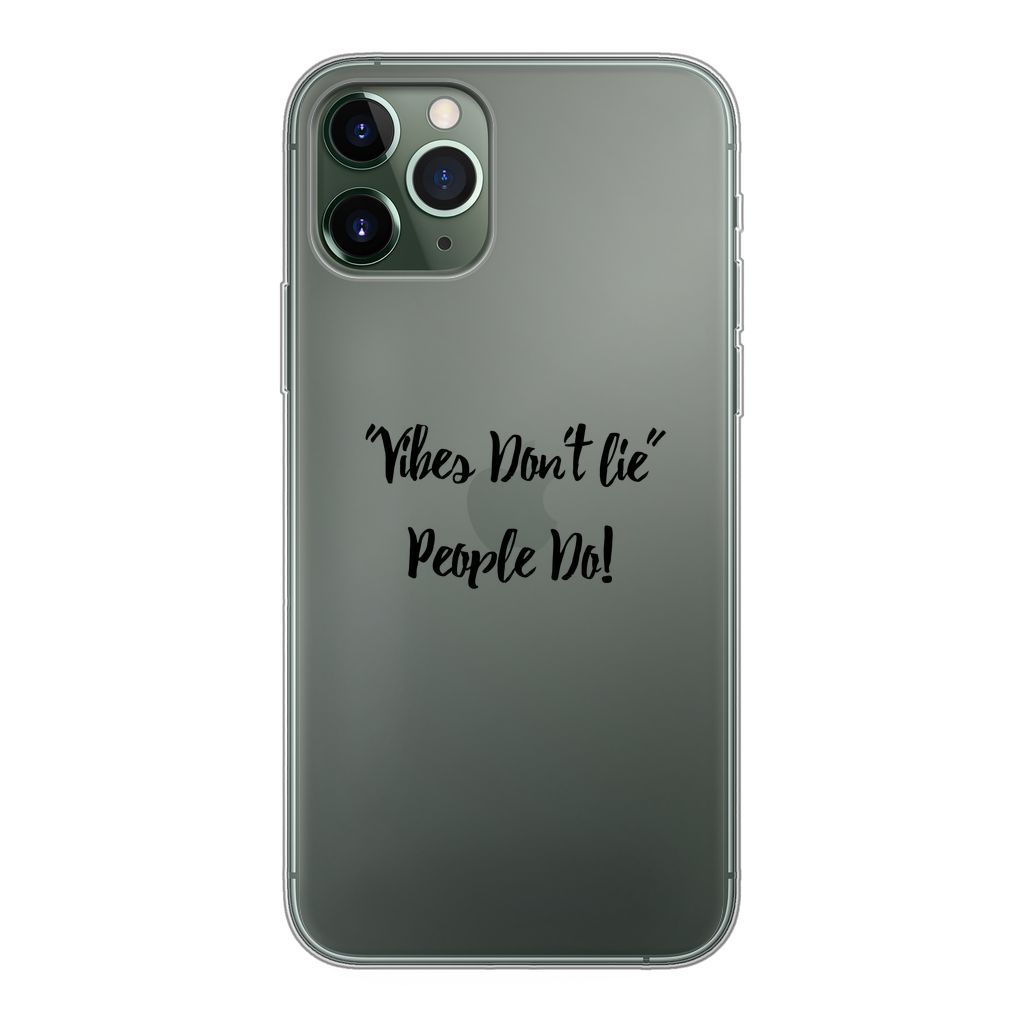 Vibes Don't Lie Back Printed Transparent Soft Phone Case - IAKAM