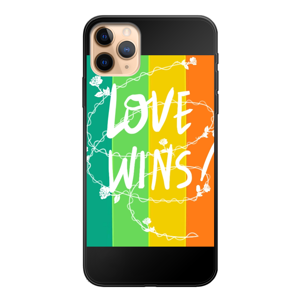 Love Wins Back Printed Black Soft Phone Case - IAKAM