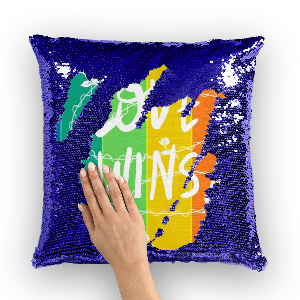 Love Wins Sequin Cushion Cover - IAKAM