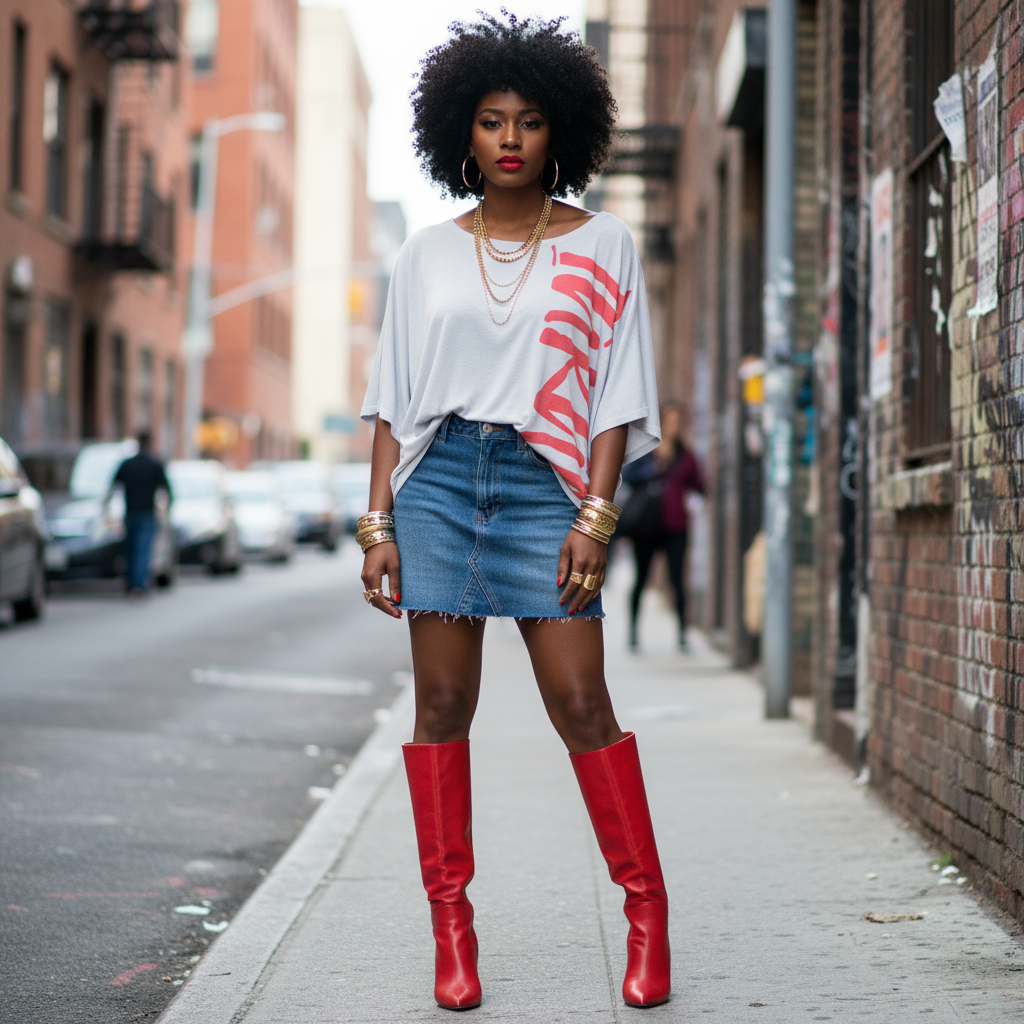 IAKAM Red Batwing Top - IAKAM