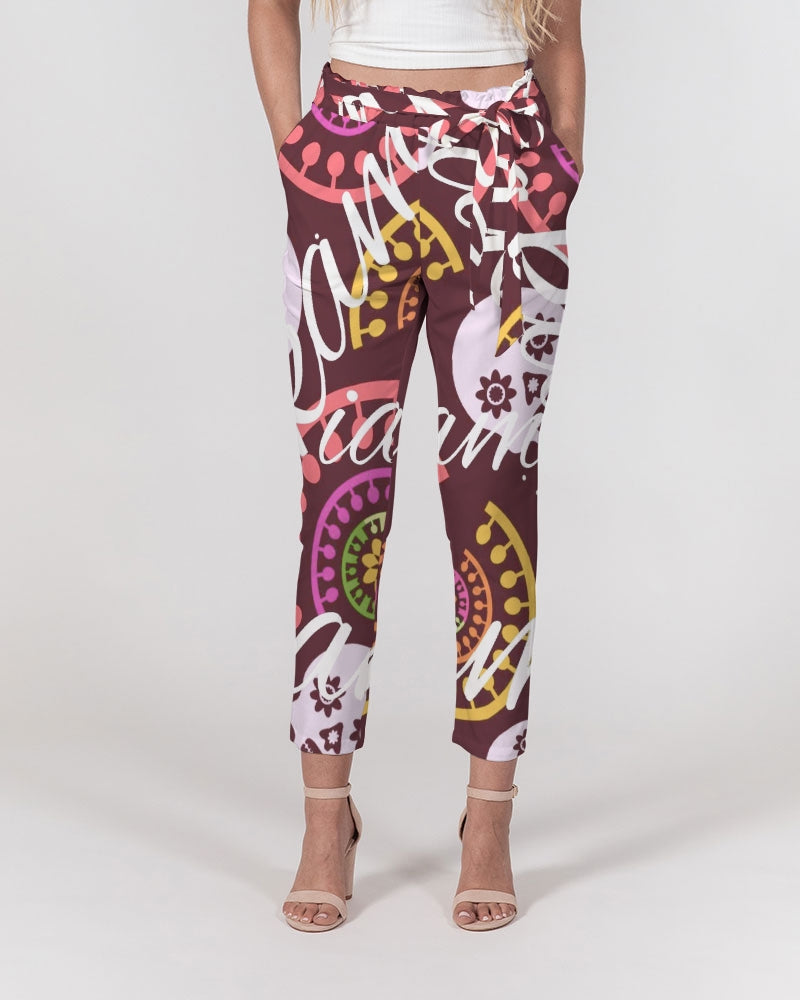 Crazy Skull 1 Women's Belted Tapered Pants - IAKAM