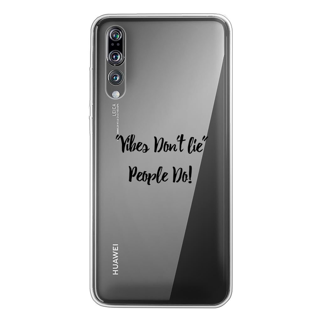 Vibes Don't Lie Back Printed Transparent Soft Phone Case - IAKAM