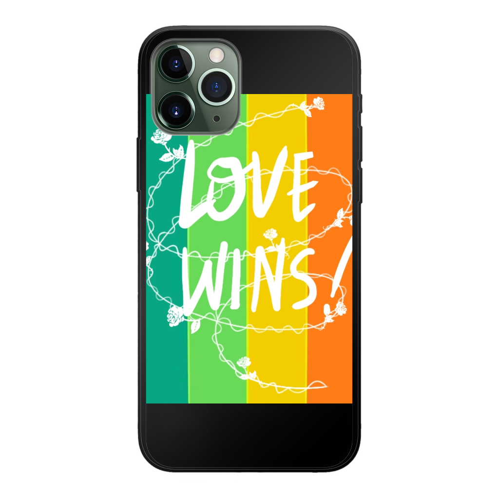 Love Wins Back Printed Black Soft Phone Case - IAKAM