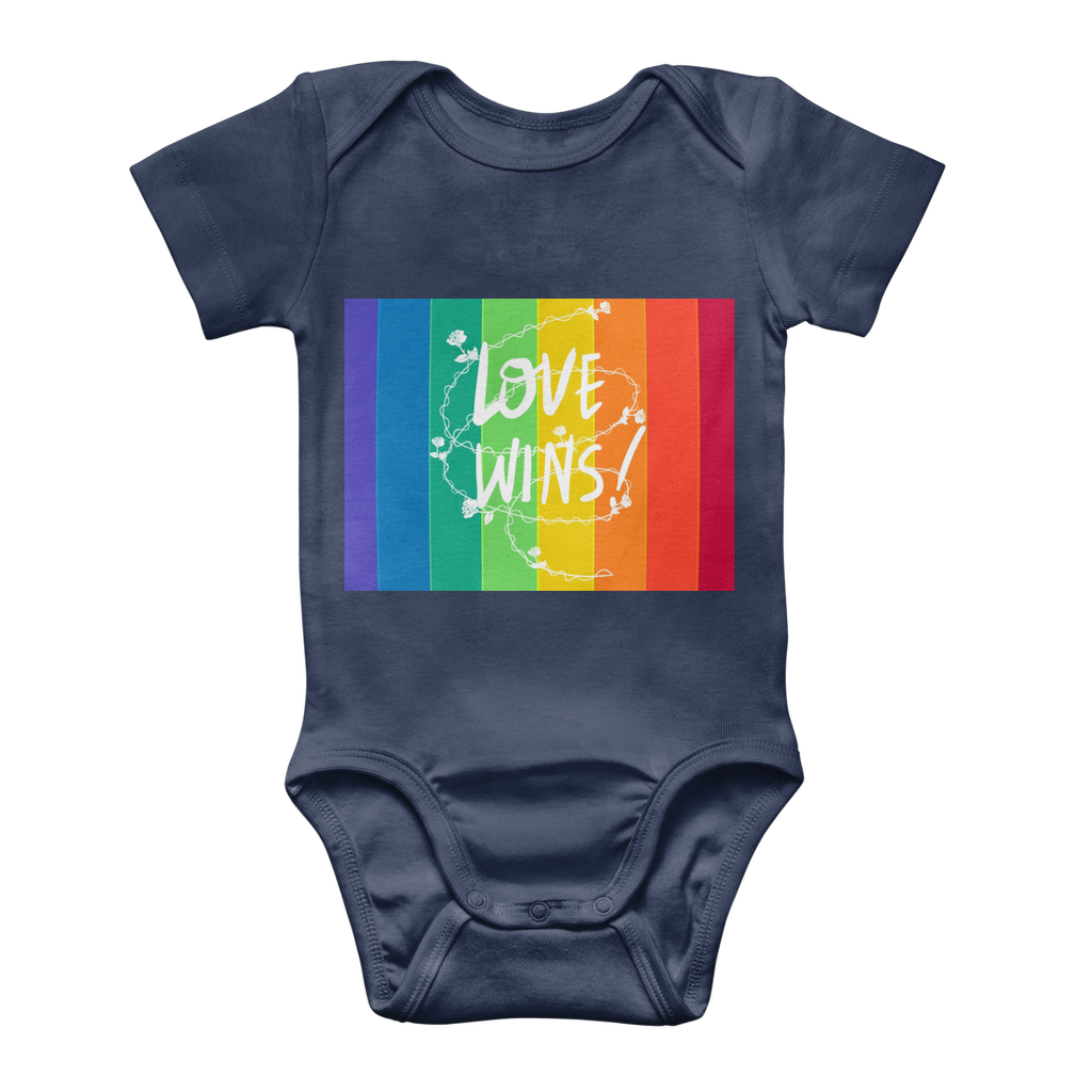 Love Wins Classic Baby Onesie Bodysuit - IAKAM