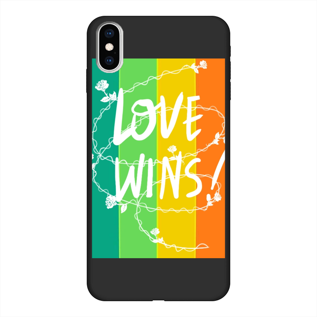 Love Wins Back Printed Black Soft Phone Case - IAKAM