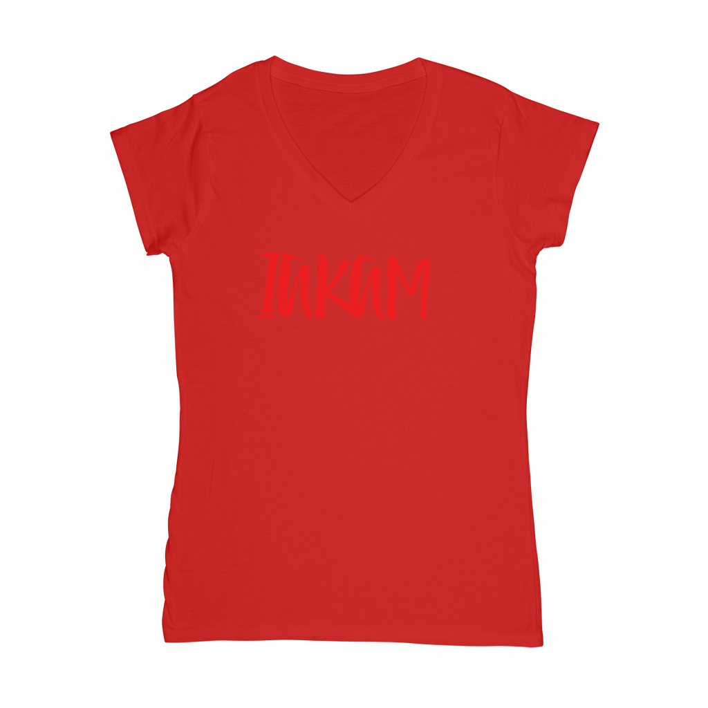 IAKAM Red Classic Women's V-Neck T-Shirt - IAKAM
