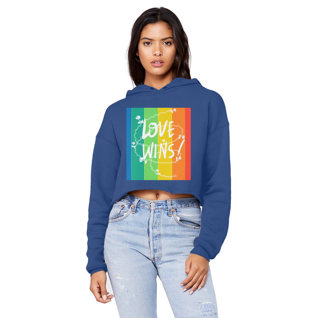 Love Wins Unisex Cropped Raw Edge Boyfriend Hoodie - IAKAM