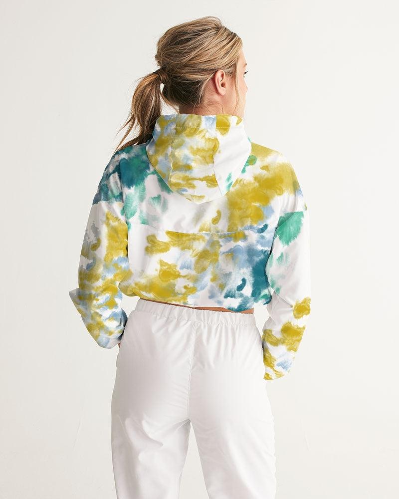 Abstracts  Women's Cropped Windbreaker - IAKAM