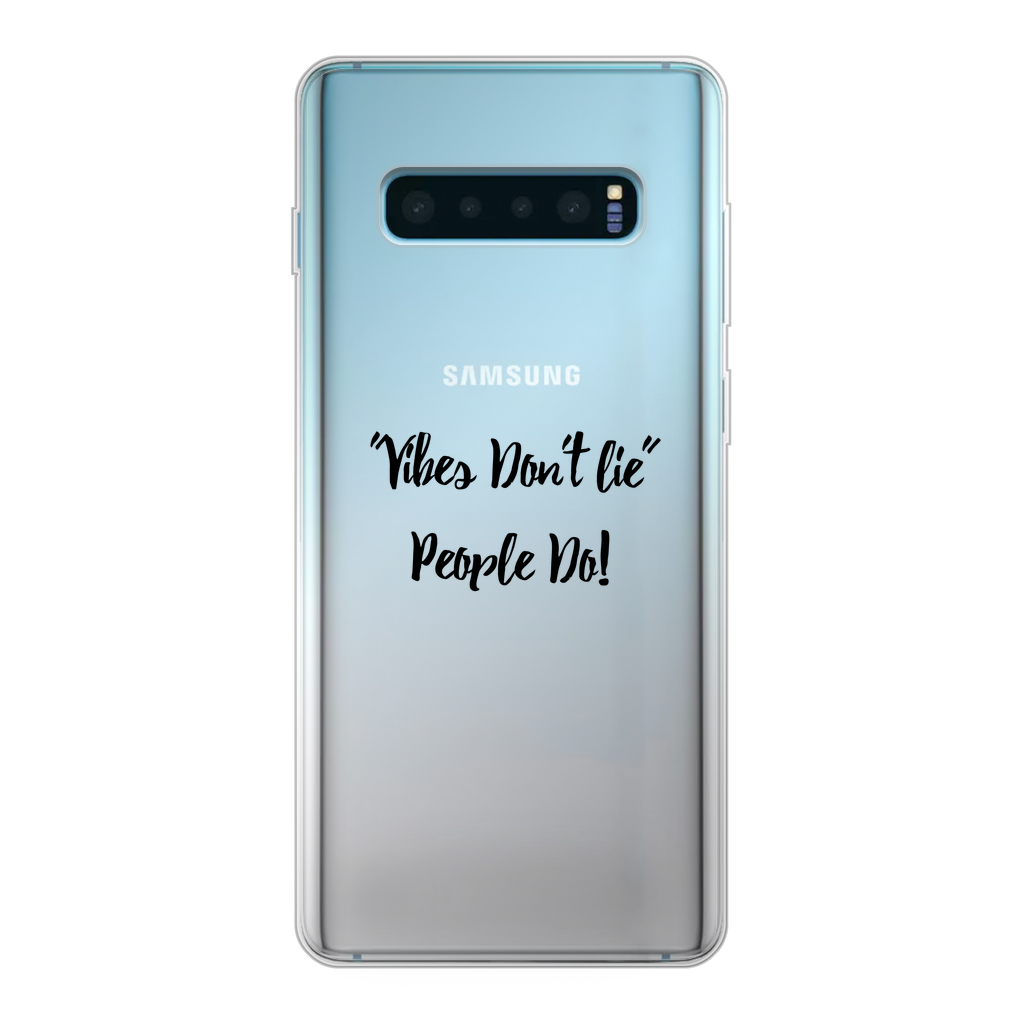 Vibes Don't Lie Back Printed Transparent Soft Phone Case - IAKAM