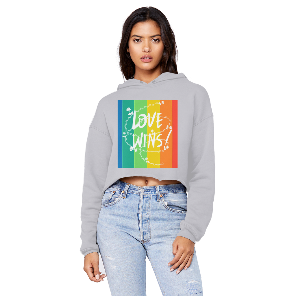 Love Wins Unisex Cropped Raw Edge Boyfriend Hoodie - IAKAM
