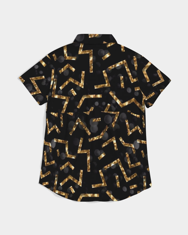 Pixie Night Women's Short Sleeve Button Up - IAKAM