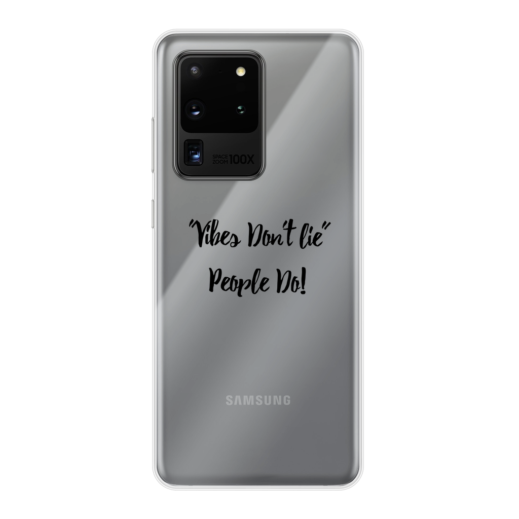 Vibes Don't Lie Back Printed Transparent Soft Phone Case - IAKAM