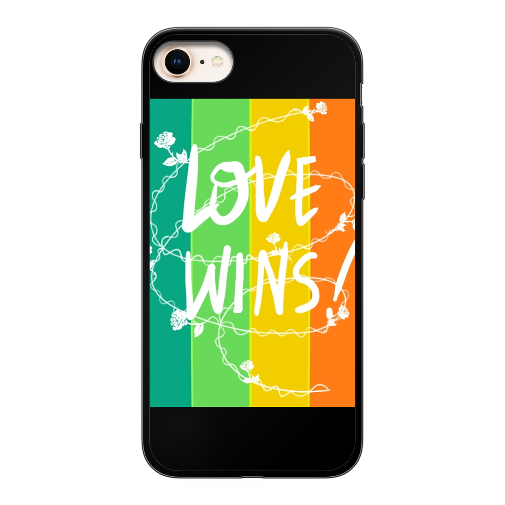 Love Wins Back Printed Black Soft Phone Case - IAKAM