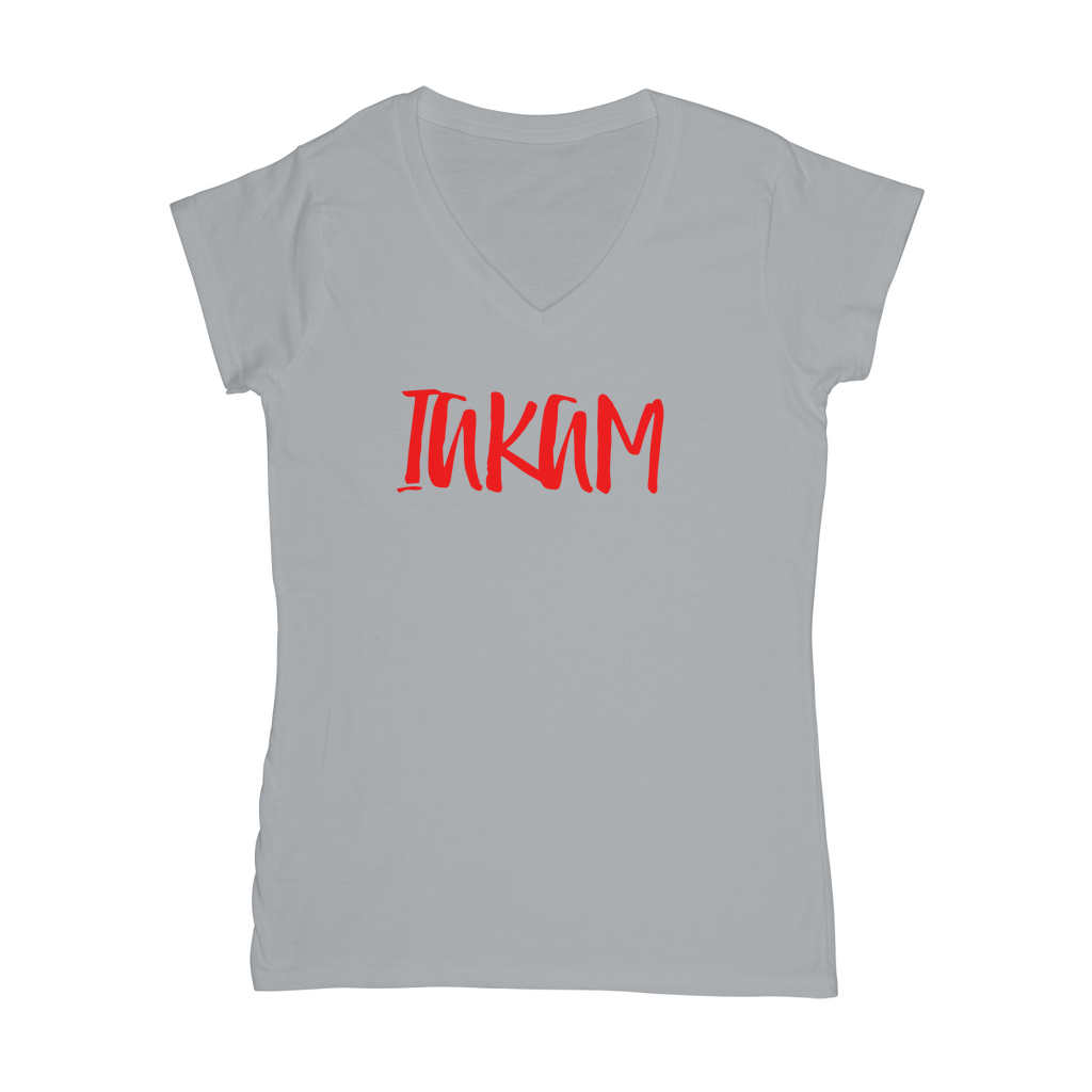 IAKAM Red Classic Women's V-Neck T-Shirt - IAKAM