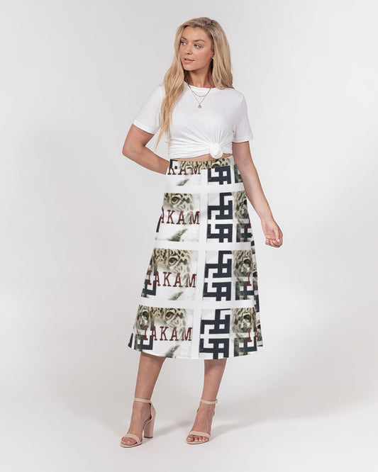 Co Kam Women's All-Over Print A-Line Midi Skirt