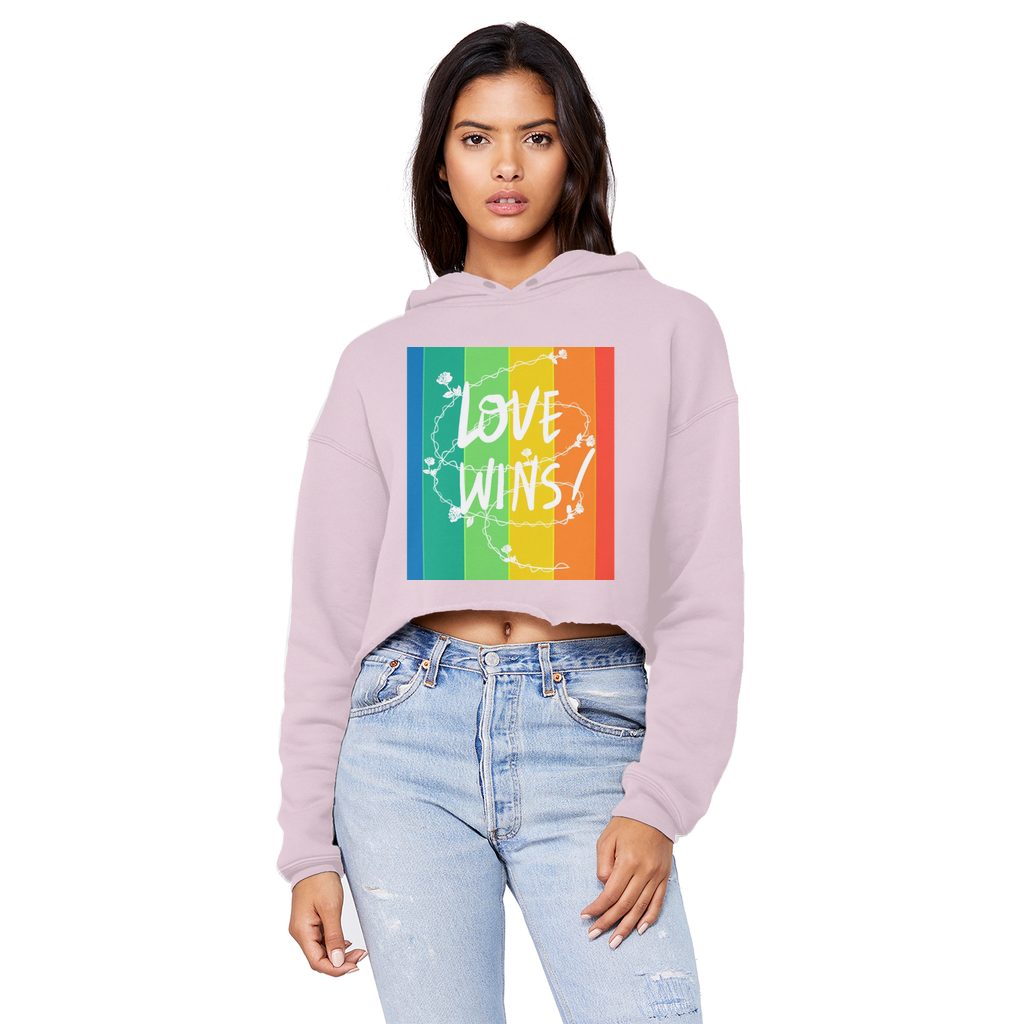 Love Wins Unisex Cropped Raw Edge Boyfriend Hoodie - IAKAM