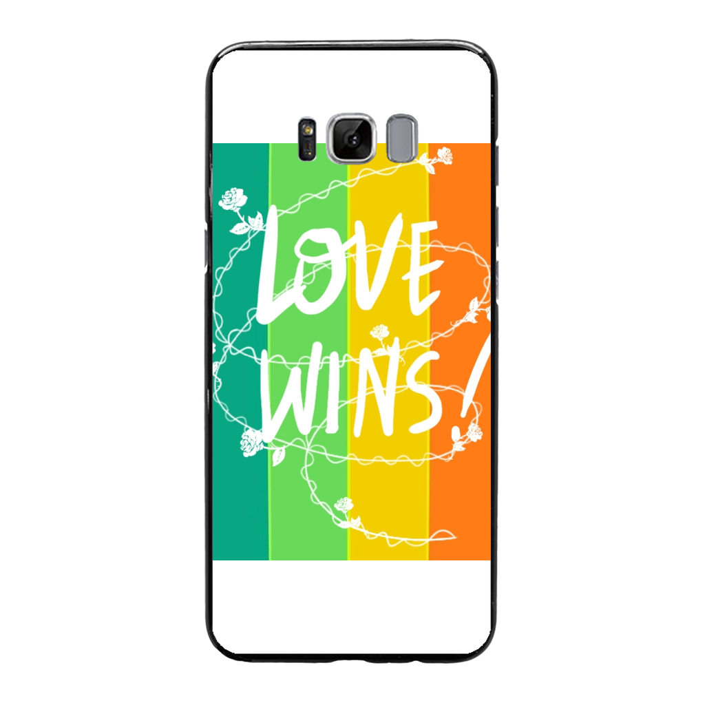Love Wins Back Printed Black Soft Phone Case - IAKAM