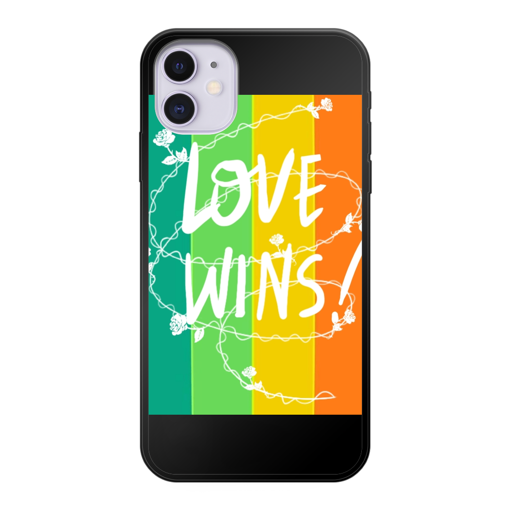 Love Wins Back Printed Black Soft Phone Case - IAKAM