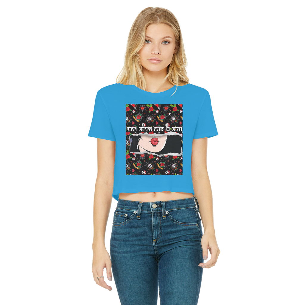 Love Cost Classic Women's Cropped Raw Edge T-Shirt - IAKAM