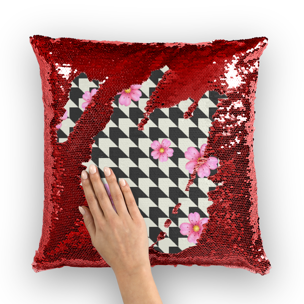 FLOWER PAT Sequin Cushion Cover - IAKAM