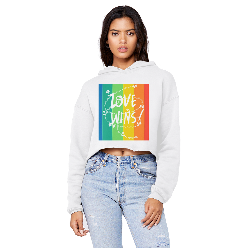 Love Wins Unisex Cropped Raw Edge Boyfriend Hoodie - IAKAM