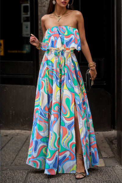 Colorful Tube Maxi Dress - IAKAM