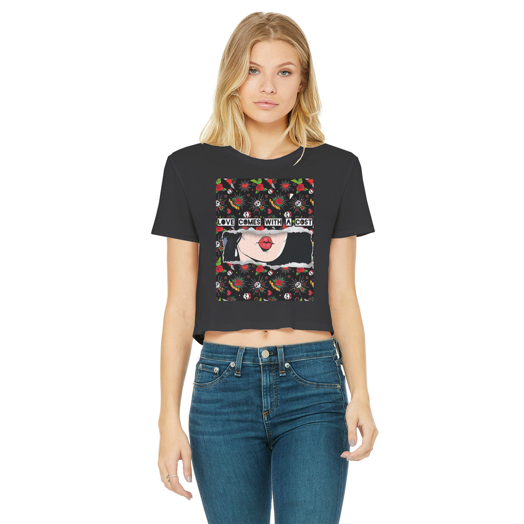 Love Cost Classic Women's Cropped Raw Edge T-Shirt - IAKAM