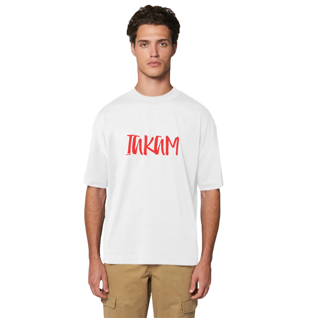 IAKAM Red Premium Organic Oversized T-Shirt - IAKAM