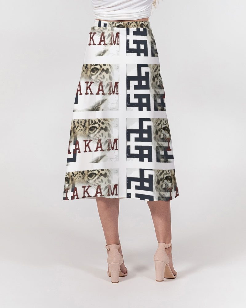 Co Kam Women's All-Over Print A-Line Midi Skirt