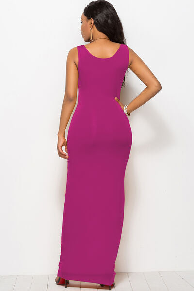 Scoop Neck Wide Strap Maxi Dress - IAKAM