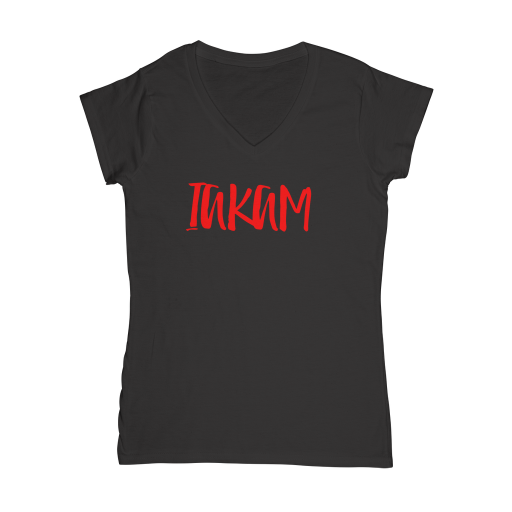 IAKAM Red Classic Women's V-Neck T-Shirt - IAKAM