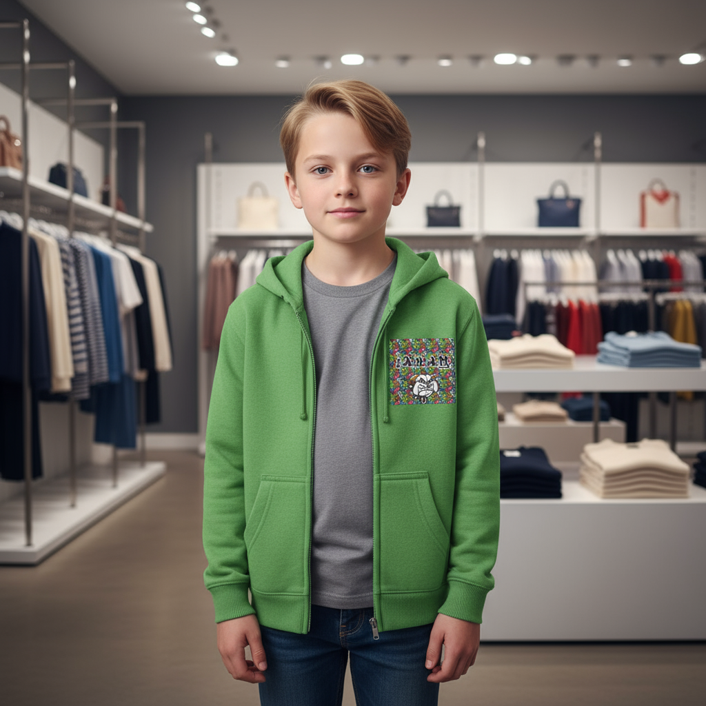 IAKAM DOG Classic Kids Zip Hoodie